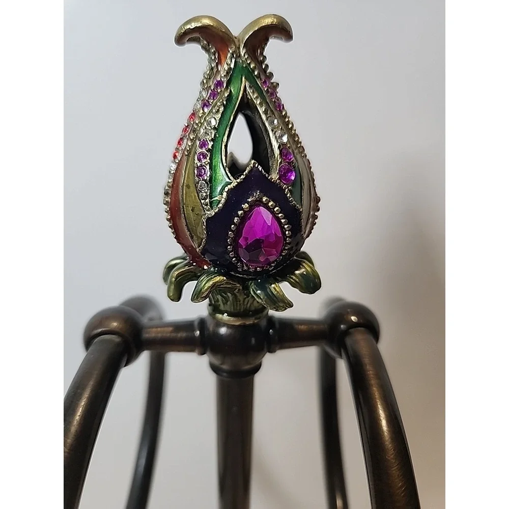 Luxurious‎ Neiman Marcus Bronze Jewel Encrusted Double Ring Bath Towel Holder